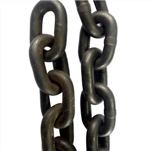 Výroba řetězu Článkový řetěz z legované oceli G80 25*75 mm černý zvedací řetěz